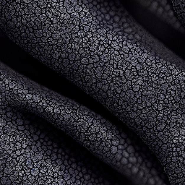 A black fabric with small dots and a small pattern.