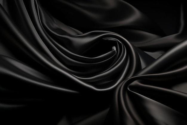 A black fabric with a white stripe that is blowing in the wind.