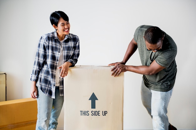 Black family moving to new house