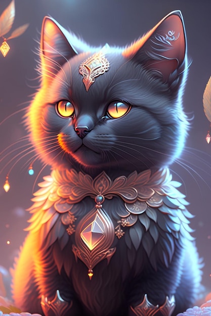 Black fantasy cat