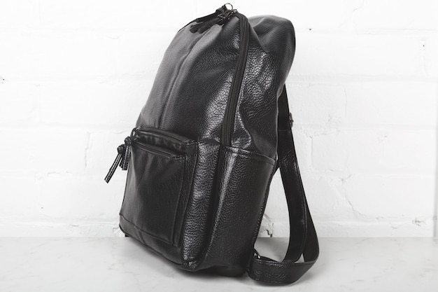 Photo black fashion backpack