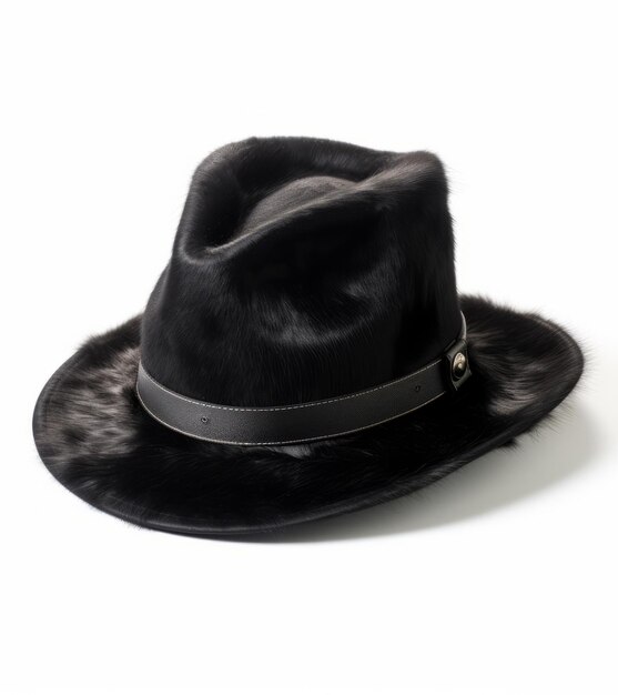 Black fedora hat isolated on white background