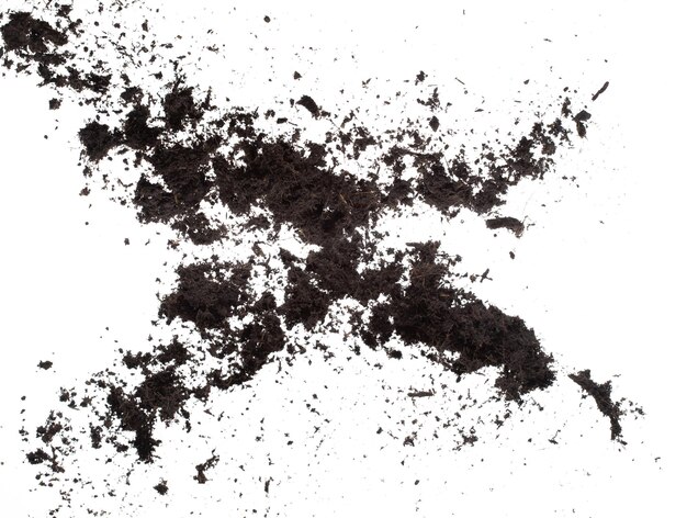 Photo black fertilize soil ready to planting good organic soils with root for garden farming