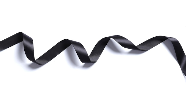 Black Festive Ribbon isolated on a white background