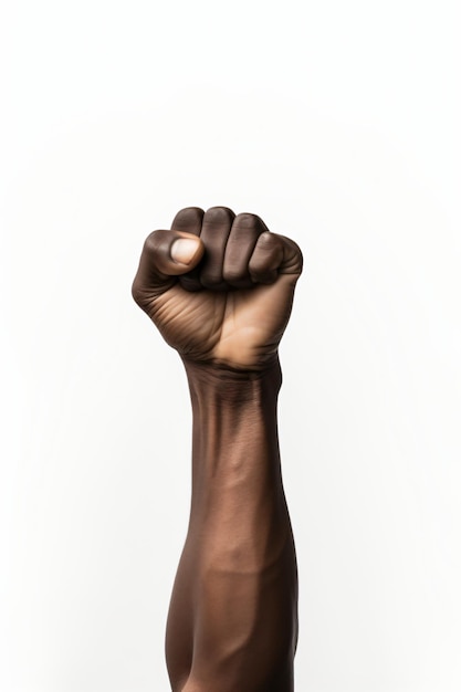 Black first Raised fist BLM fist in the air