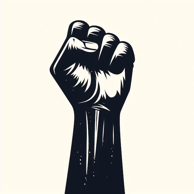 Иллюстрация "Черный кулак" борется за права