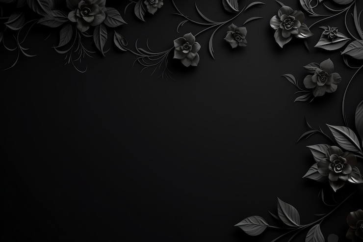black flower card AI generated