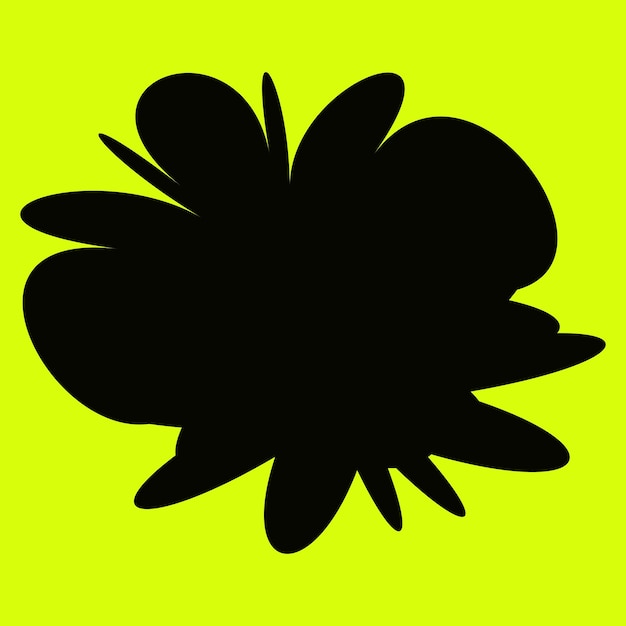 A black flower with a yellow background