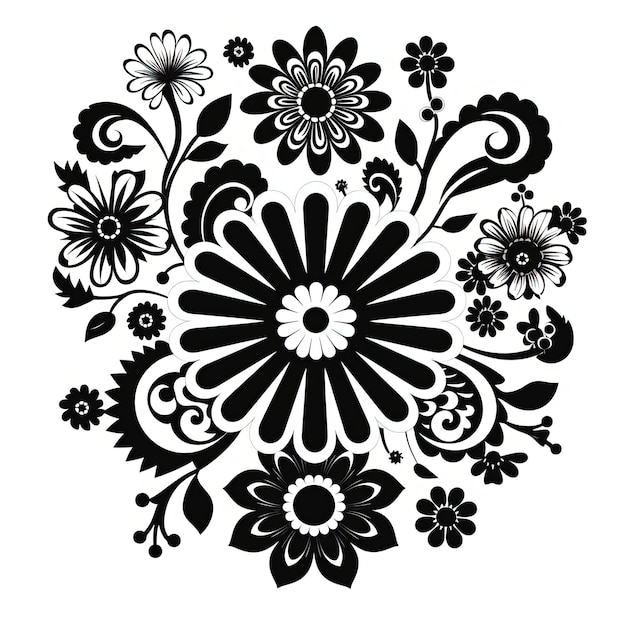 black flowers icon for your project in the style of intricately detailed patterns