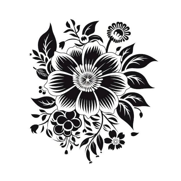 black flowers icon for your project in the style of intricately detailed patterns