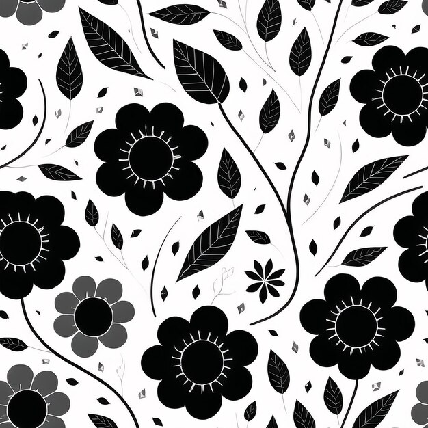 Black flowers on a white background.