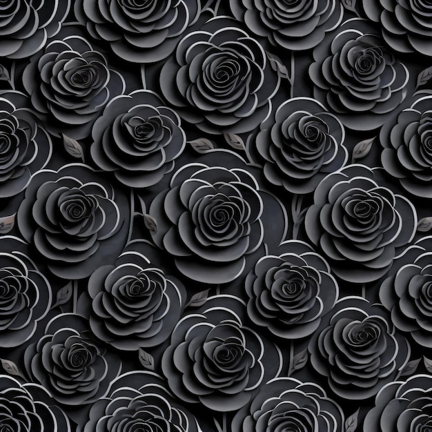 写真 黒い背景に白い花びらを持つ黒い花.