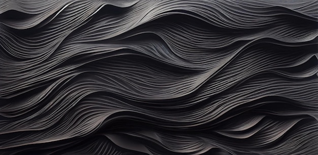 Black fluid swirling background generative Ai