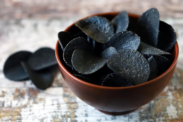 Black food Black chips