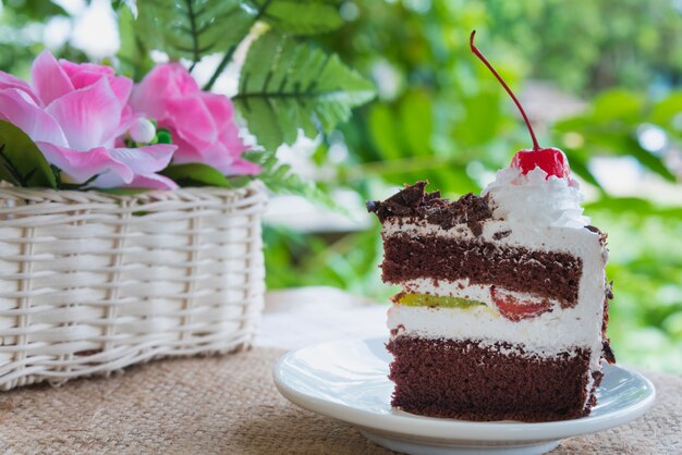 Black forest cake decorated