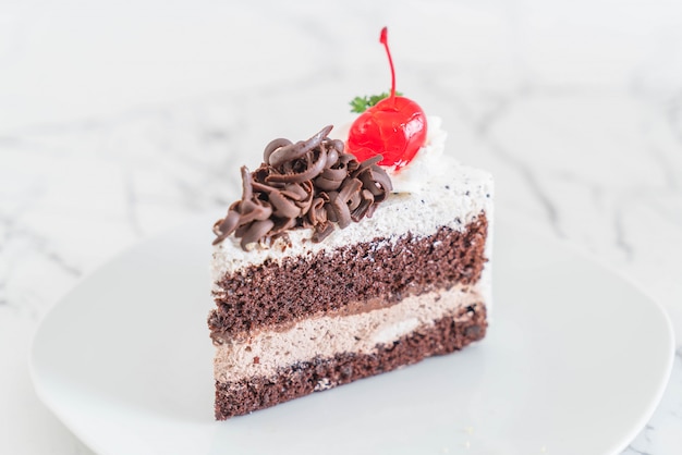 black forest cake on  plate