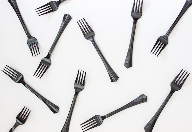 Black forks on white 