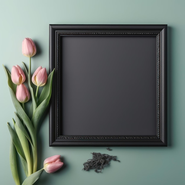 Black frame on a Gainsboro color wall or background