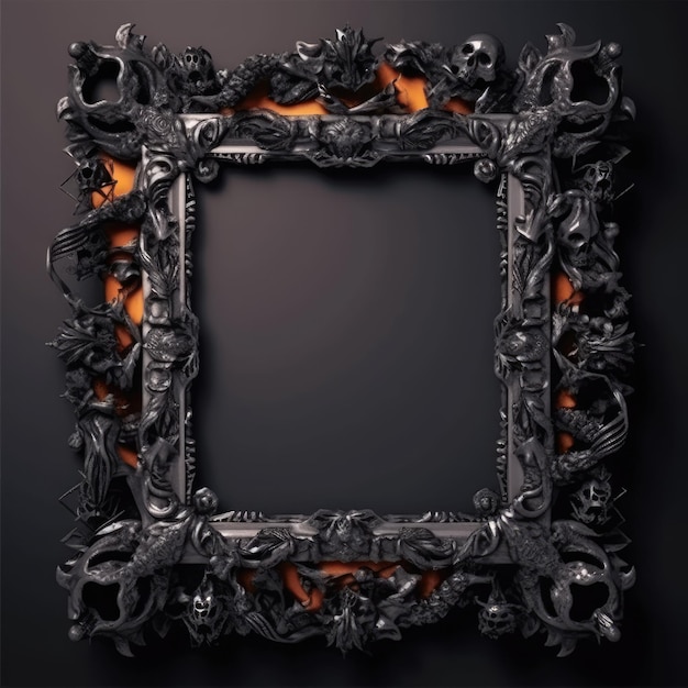 Black frame for halloween generative ai