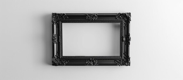 Black frame isolated on a white background with no content inside