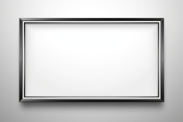 a black frame on a wall with a white background