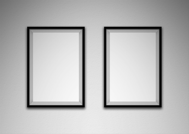 Photo black frame on white wall