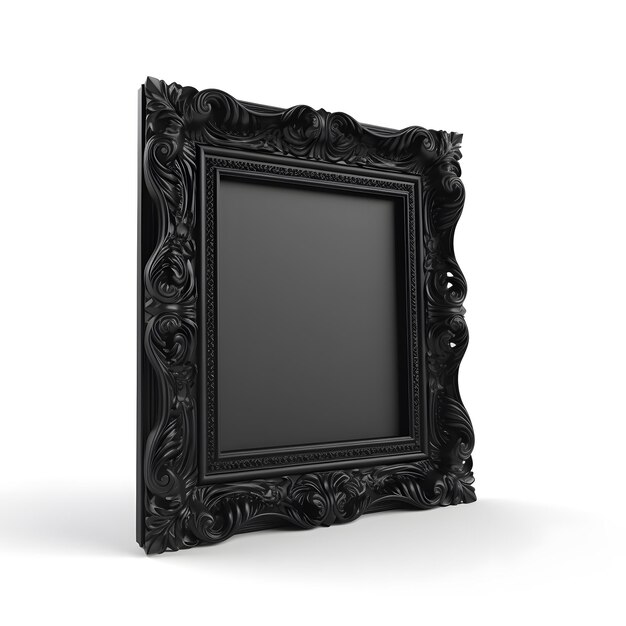 Photo a black frame with a black frame and a white background.