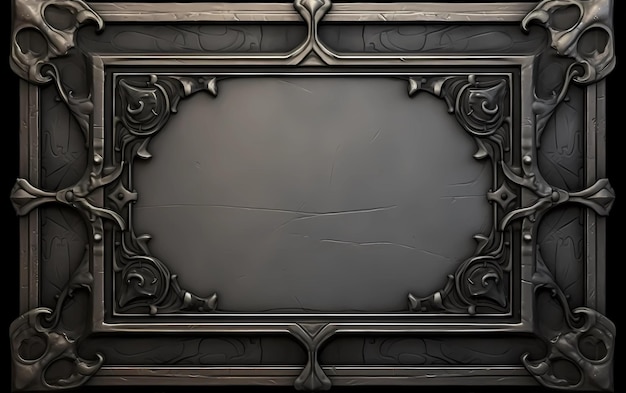 A black frame with a broken line on it