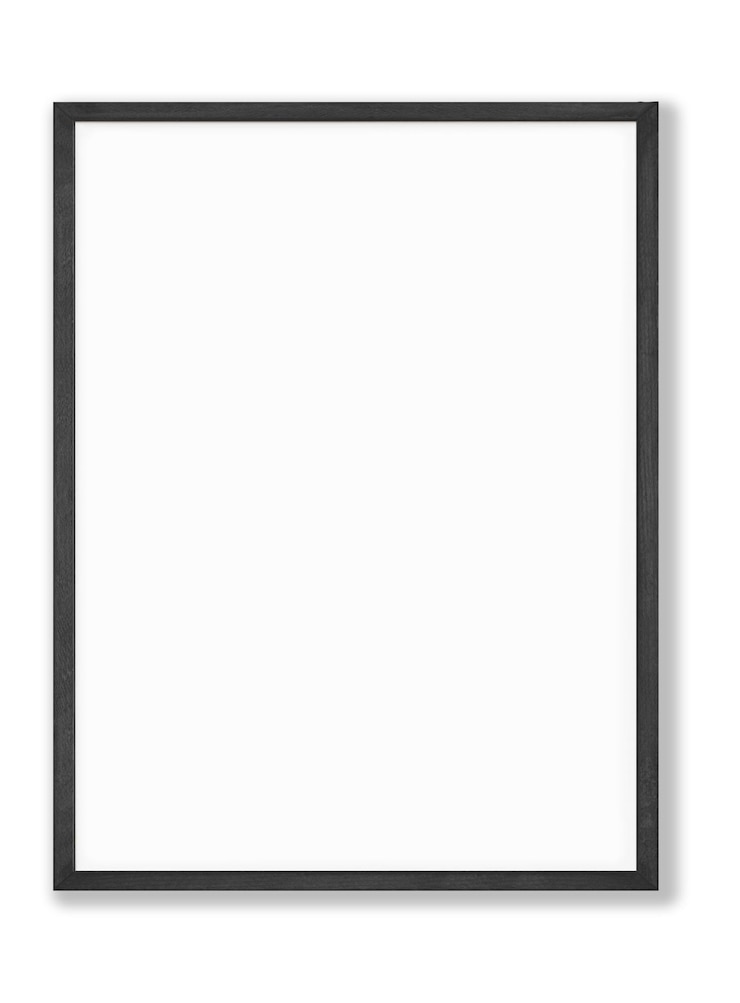 Photo a black framed picture with a white background.