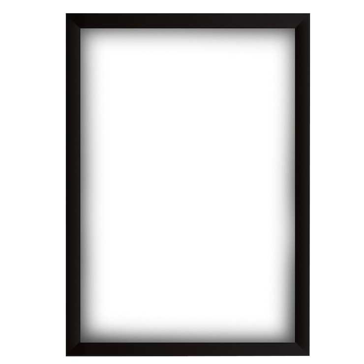 Photo a black framed picture with a white background.