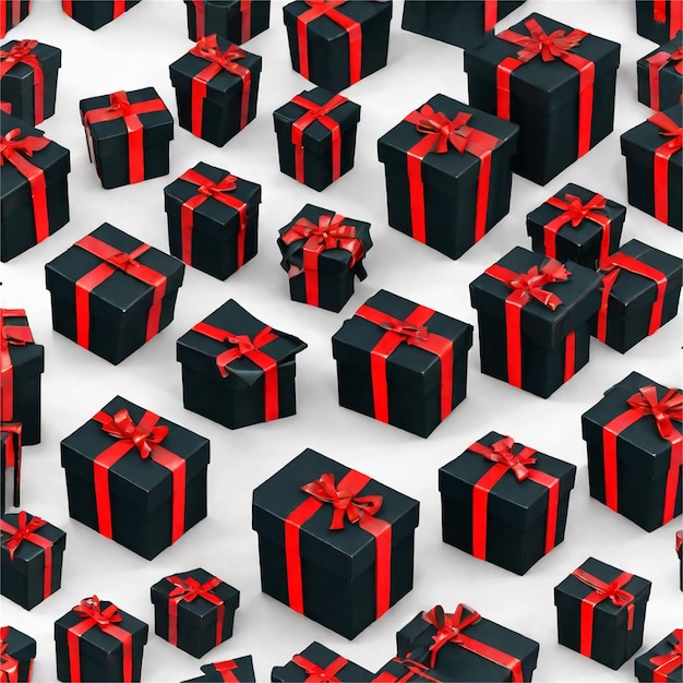 Black Friday 2023 Theme Made Out Of Gift Boxes With Red