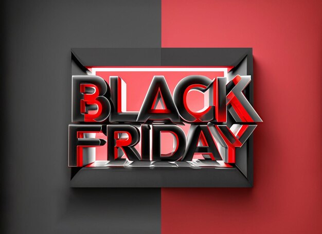 black Friday 3d illustration red