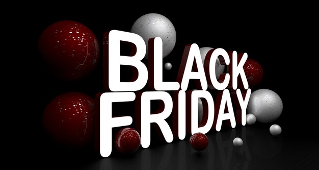 Foto rendering 3d di black friday