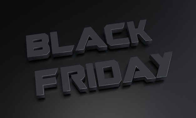 Black Friday 3D-tekstbanner of posterontwerp isoleren op achtergrond Big Discount Sale Concept