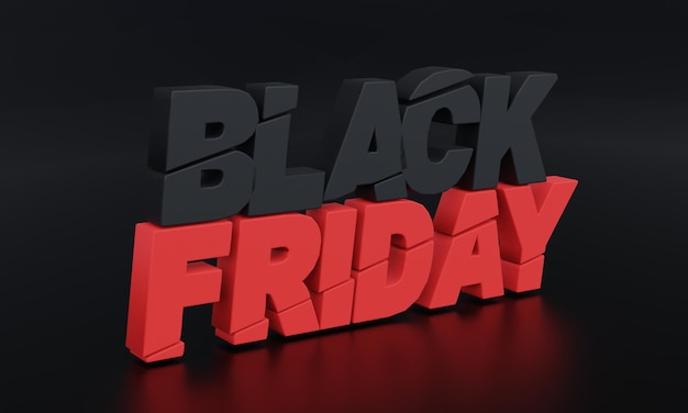 Black Friday 3D-tekstbanner of posterontwerp isoleren op achtergrond Big Discount Sale Concept