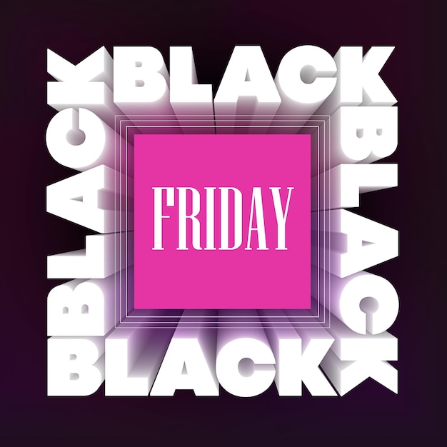 Black Friday 3D-tekstweergave