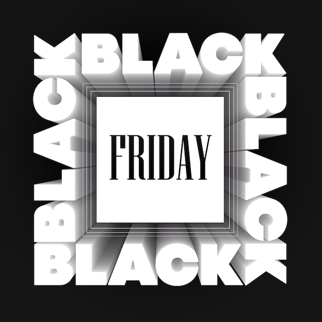 Black friday 3d-tekstweergave