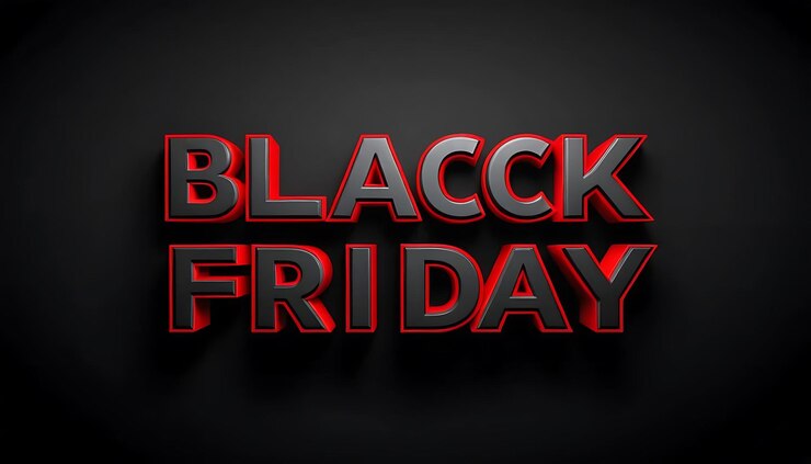 Photo black friday 3d text effect black friday background