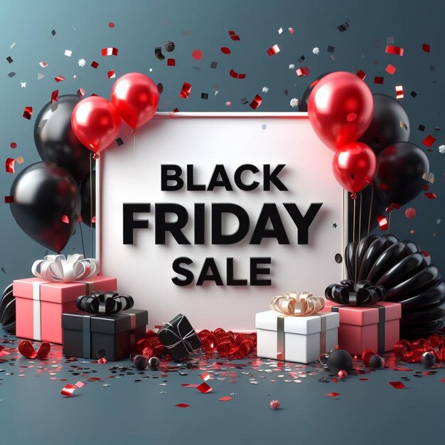 Black Friday achtergrond afbeeldingen Black Friday achtergronden met ballonnen en geschenken Black Friday afbeeldingen