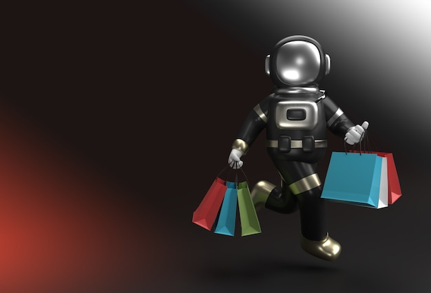Black Friday - Astronaut met boodschappentassen