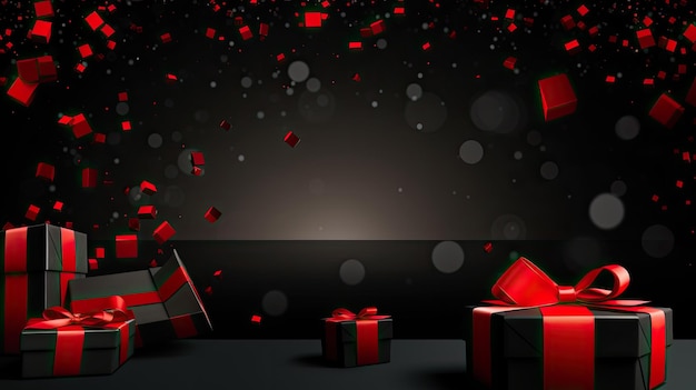 Black Friday Background black and red gift