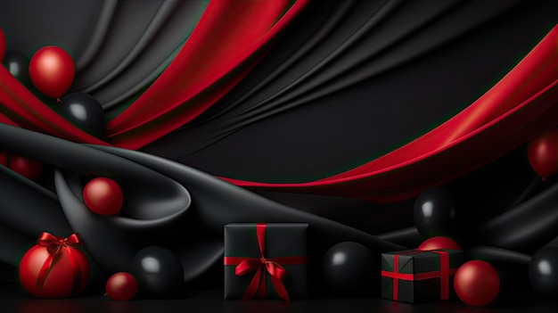 Black Friday Background black and red gift