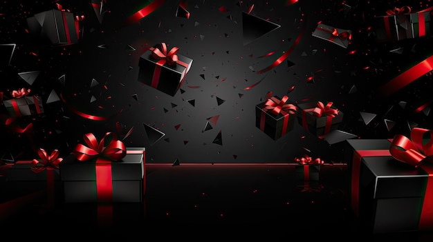 Black Friday Background black and red gift