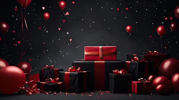 Black Friday Background black and red gift