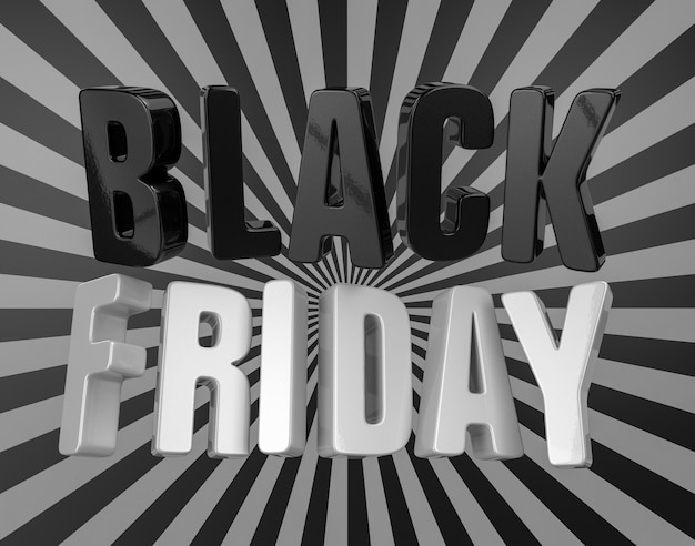 Black friday-banner. 3d-rendering