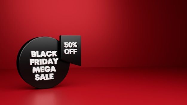 Photo black friday banner 3d