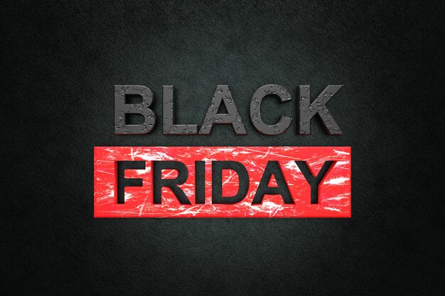 Black Friday banner design. 3D rendering.