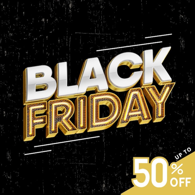 Photo black friday banner original discount poster black white and gold art background