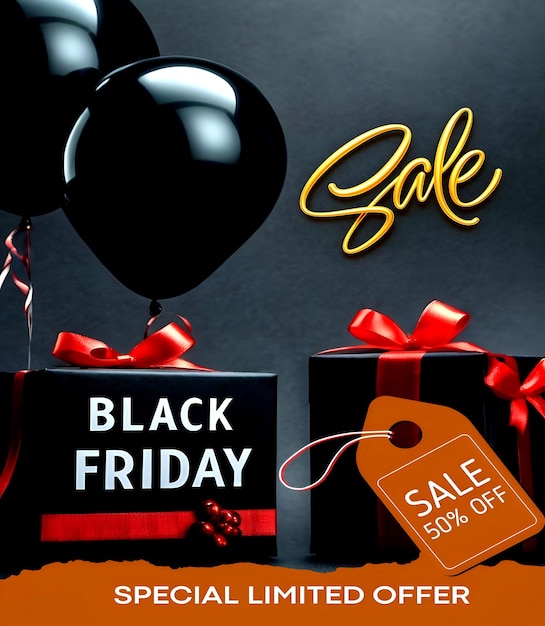 Black Friday banner verkoop poster voor sociale media gegenereerd door AI