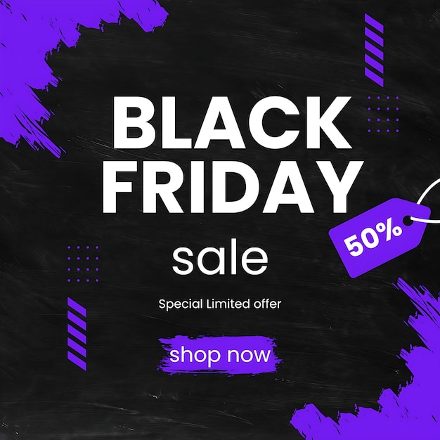 Foto black friday banner voor social media posts met zwarte achtergrond